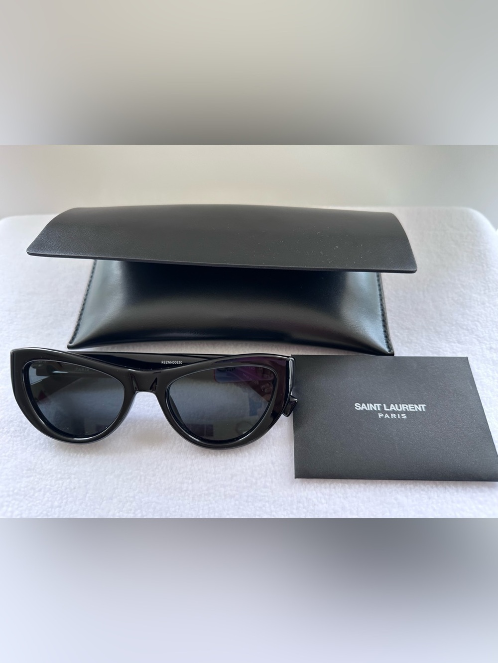 Saint Laurent Glossy Black Thick-Arm Cat Eye Sunglasses